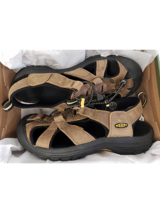 KEEN Venice Men\'s Waterproof Leather Hiking Outdoor Sandals Bison 1002319 Size 9 main image 2